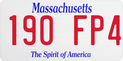 MA license plate 190FP4