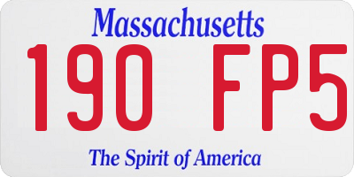 MA license plate 190FP5