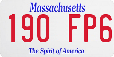 MA license plate 190FP6