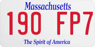 MA license plate 190FP7
