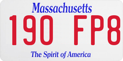 MA license plate 190FP8