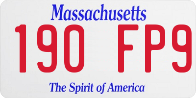 MA license plate 190FP9
