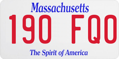 MA license plate 190FQ0