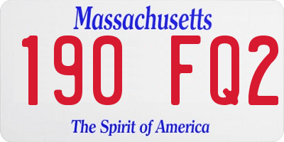 MA license plate 190FQ2