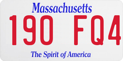 MA license plate 190FQ4
