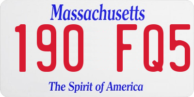 MA license plate 190FQ5