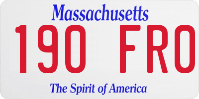 MA license plate 190FR0