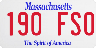 MA license plate 190FS0