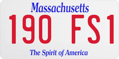 MA license plate 190FS1