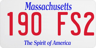 MA license plate 190FS2