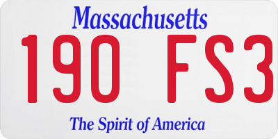 MA license plate 190FS3