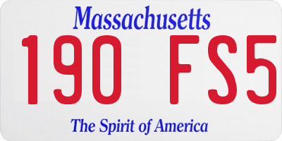 MA license plate 190FS5