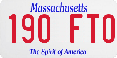 MA license plate 190FT0