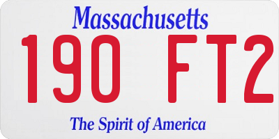 MA license plate 190FT2