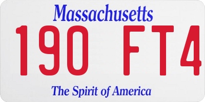 MA license plate 190FT4
