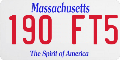 MA license plate 190FT5