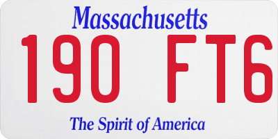 MA license plate 190FT6