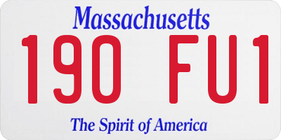 MA license plate 190FU1
