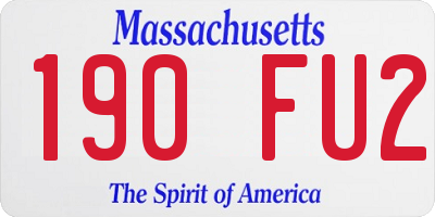 MA license plate 190FU2