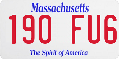 MA license plate 190FU6