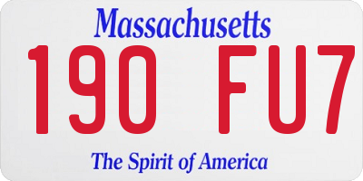 MA license plate 190FU7