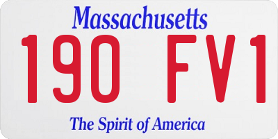 MA license plate 190FV1