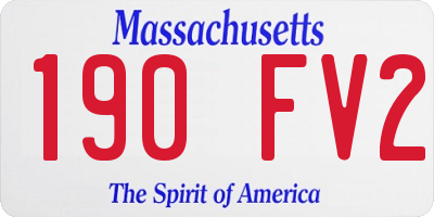 MA license plate 190FV2