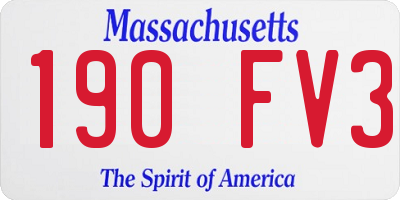 MA license plate 190FV3