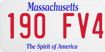 MA license plate 190FV4