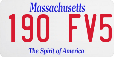 MA license plate 190FV5