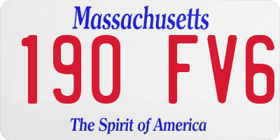 MA license plate 190FV6