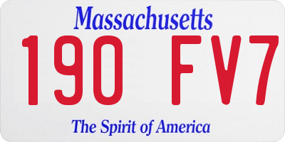MA license plate 190FV7