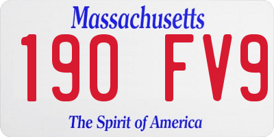MA license plate 190FV9
