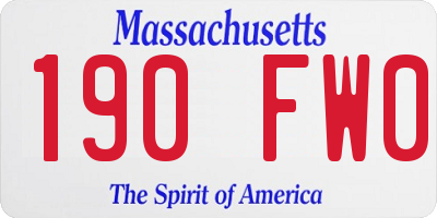 MA license plate 190FW0