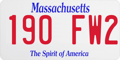 MA license plate 190FW2