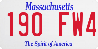 MA license plate 190FW4