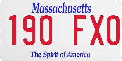 MA license plate 190FX0