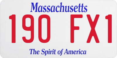 MA license plate 190FX1