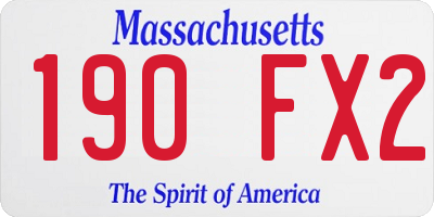 MA license plate 190FX2