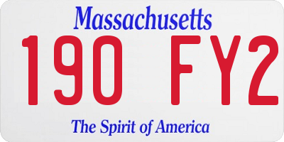 MA license plate 190FY2