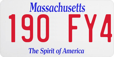 MA license plate 190FY4