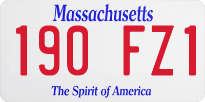 MA license plate 190FZ1