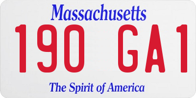 MA license plate 190GA1