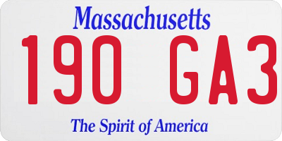 MA license plate 190GA3
