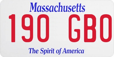 MA license plate 190GB0