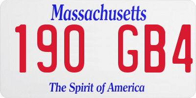 MA license plate 190GB4