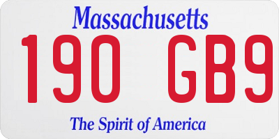 MA license plate 190GB9