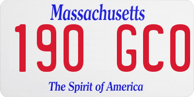MA license plate 190GC0