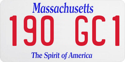 MA license plate 190GC1