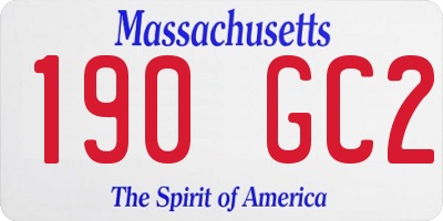 MA license plate 190GC2